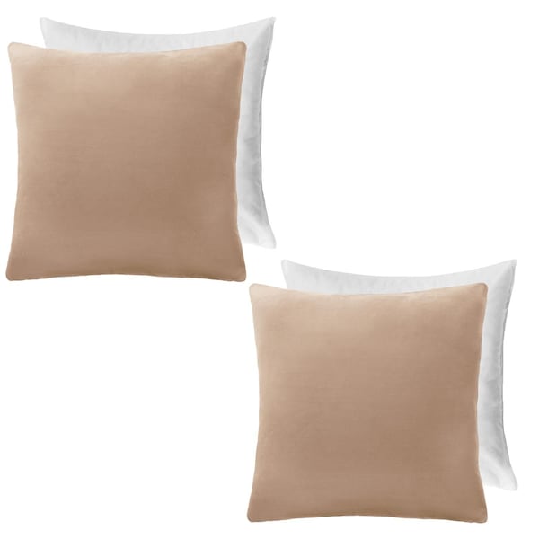 OHS 2 x Matte Velvet Filled Cushion Covers Soft Zip