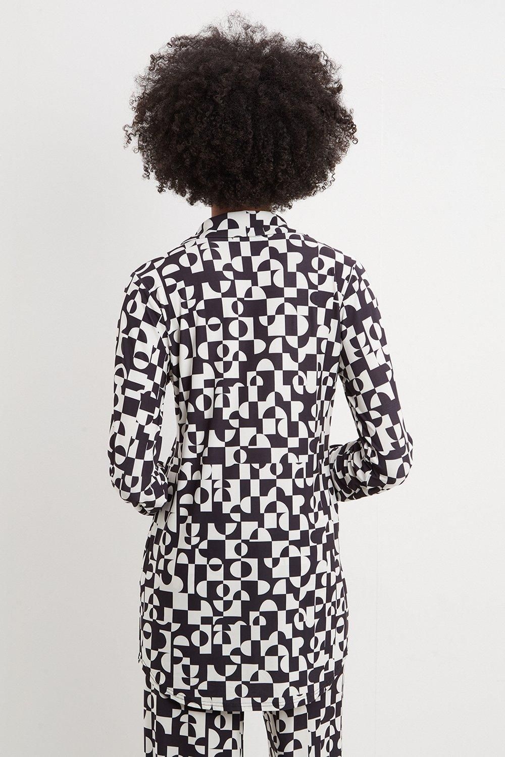 Dorothy Perkins Tall Mono Geo Co-ord Oversized Shirt Mono image 3