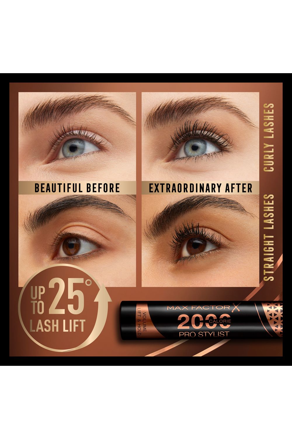 Max Factor 2000 Calorie Pro Stylist Volumising Mascara 9ml Black image 3