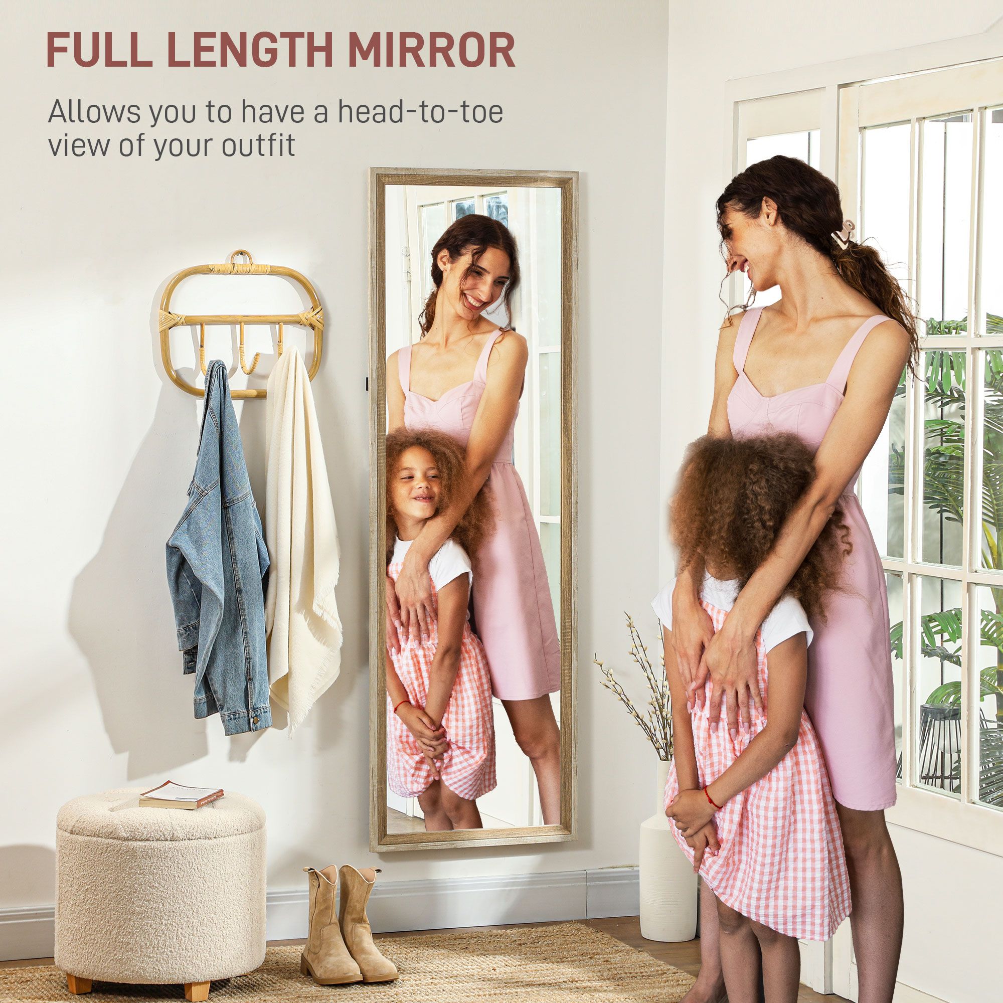 HOMCOM 163 x 53 cm Full Length Mirror with Frame for Living Room image 4