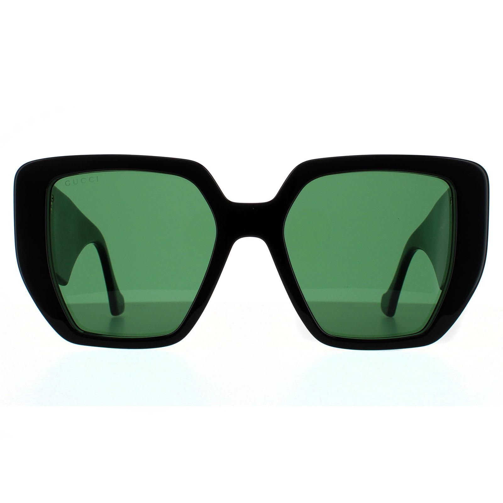 Gucci Square Black and Green Swirl Green Sunglasses image 1