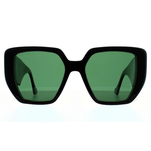 Gucci Square Black and Green Swirl Green Sunglasses