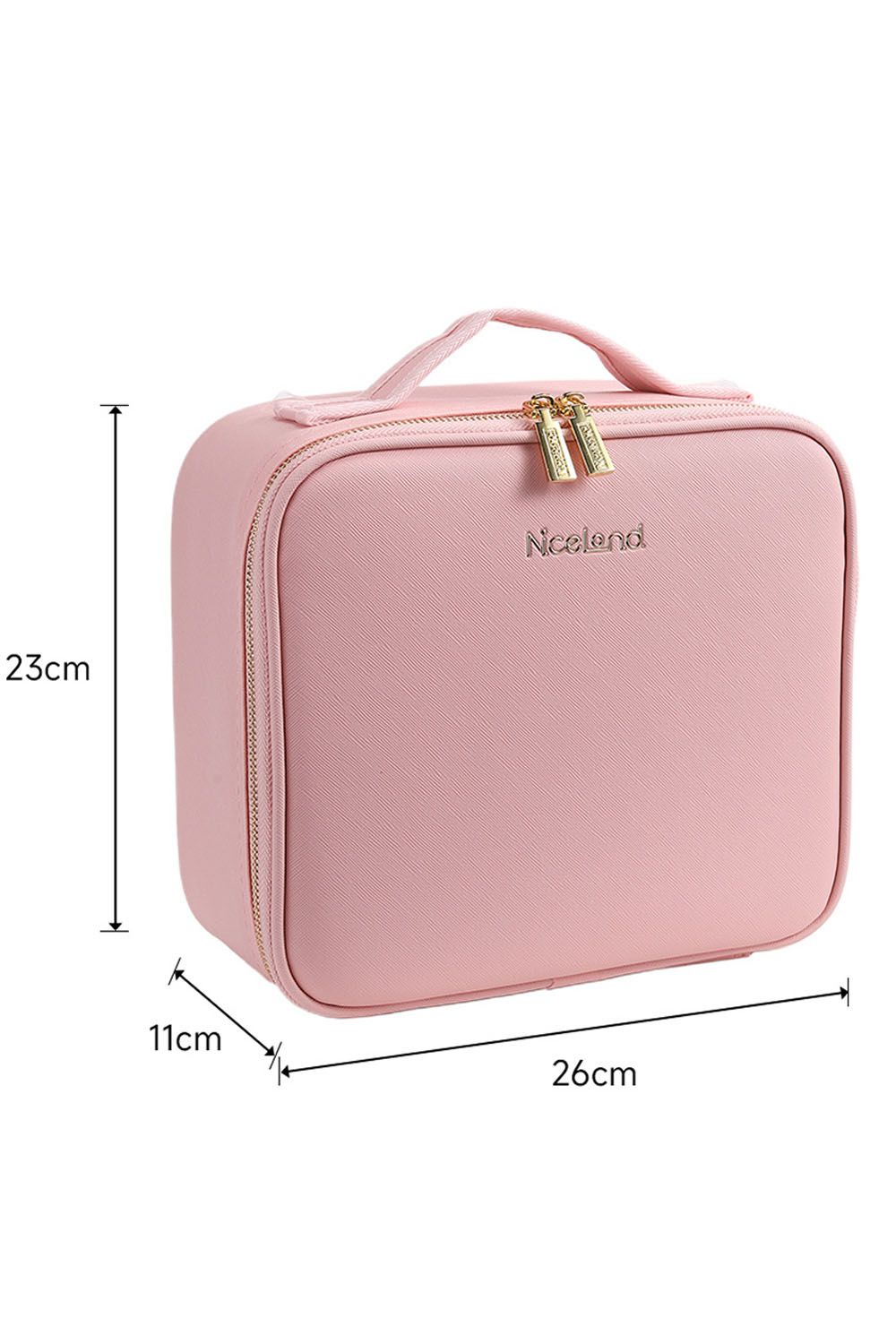 Living and Home Makeup Storage Bag with Three Colour LED Mirror image 2