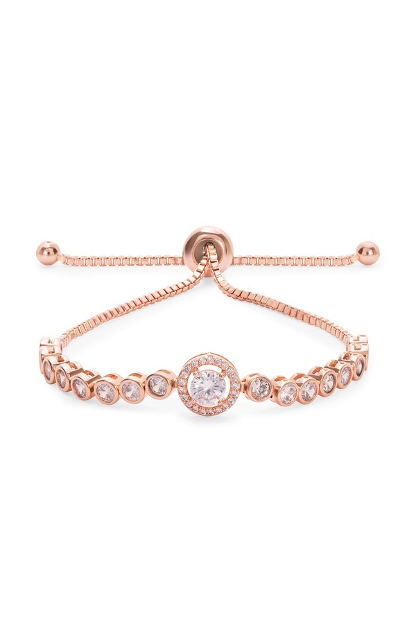 Jon Richard Rose Gold Centre Stone Tennis Toggle Bracelet