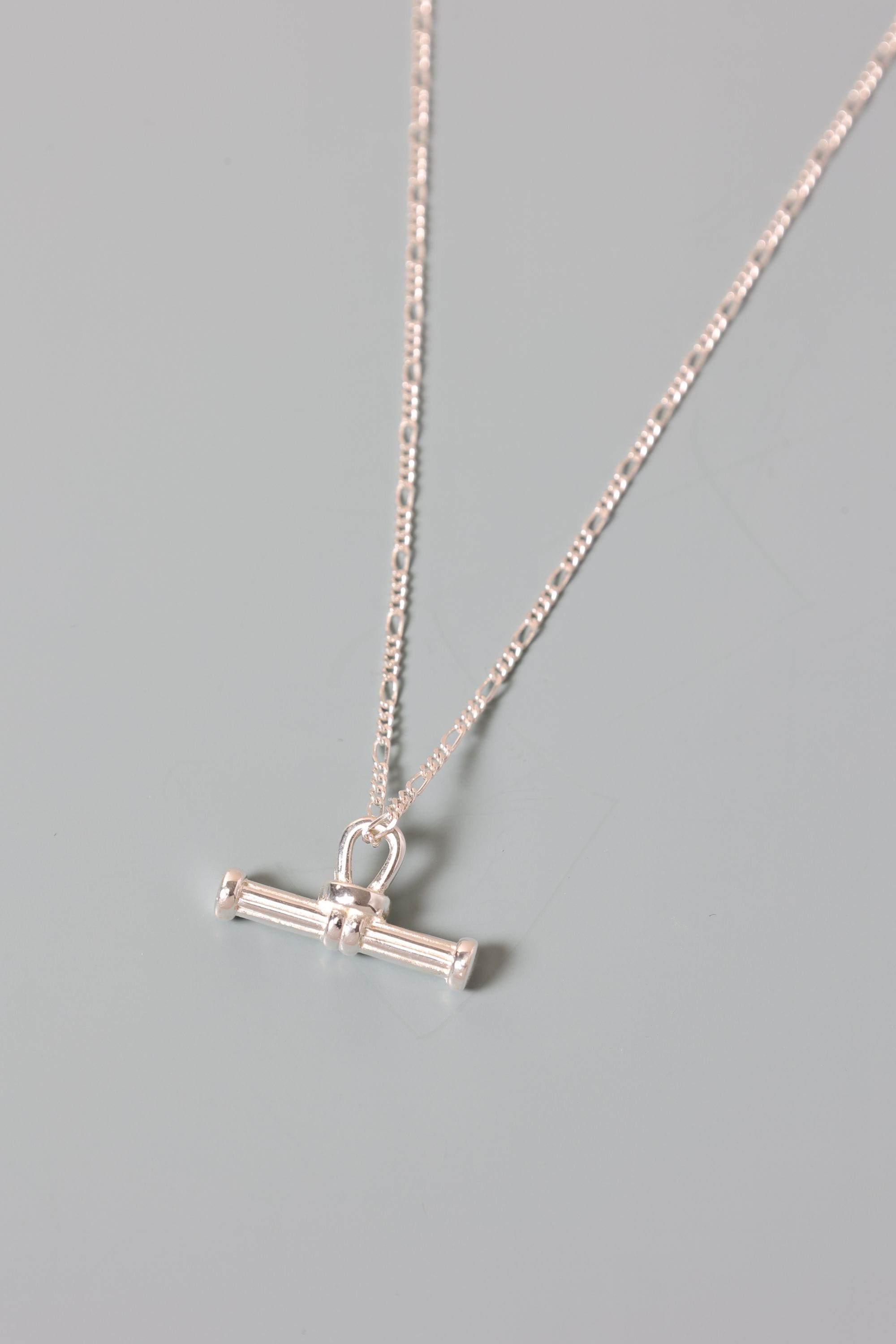 Simply Silver Sterling Silver 925 Polished Textured T Bar Necklace image 3