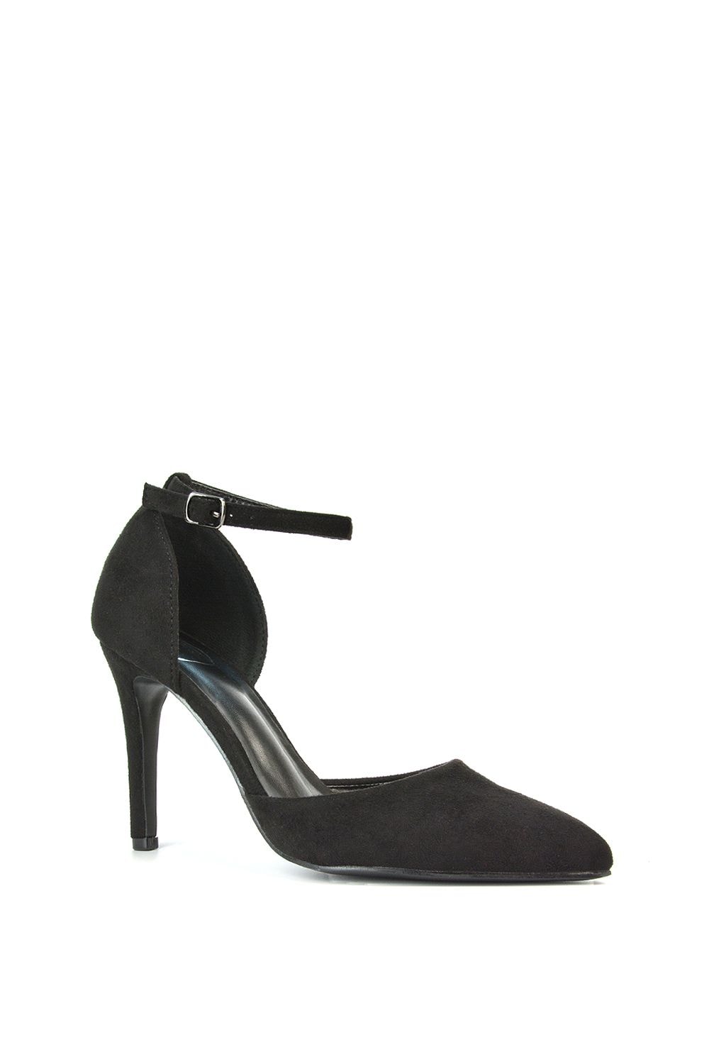 XY London 'Claire' D'Orsay Point Toe Ankle Strap Stiletto Heel Court Shoes image 2