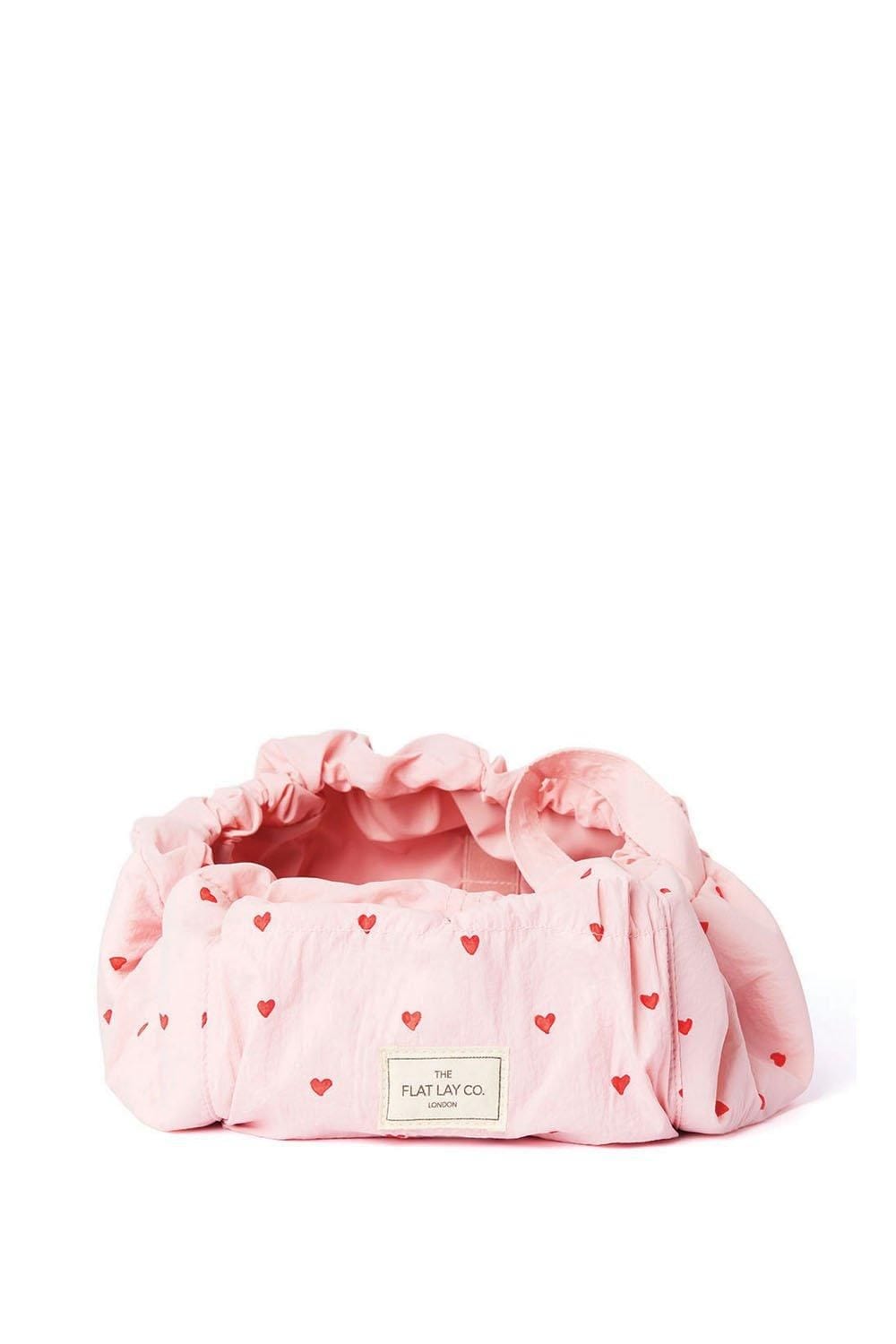 The Flat Lay Co Drawstring Makeup Bag in Sweet Pink Hearts Parachute Multi image 2