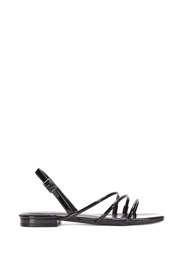 XY London 'Mary' Square Toe Strappy Slingback Flat Sandals