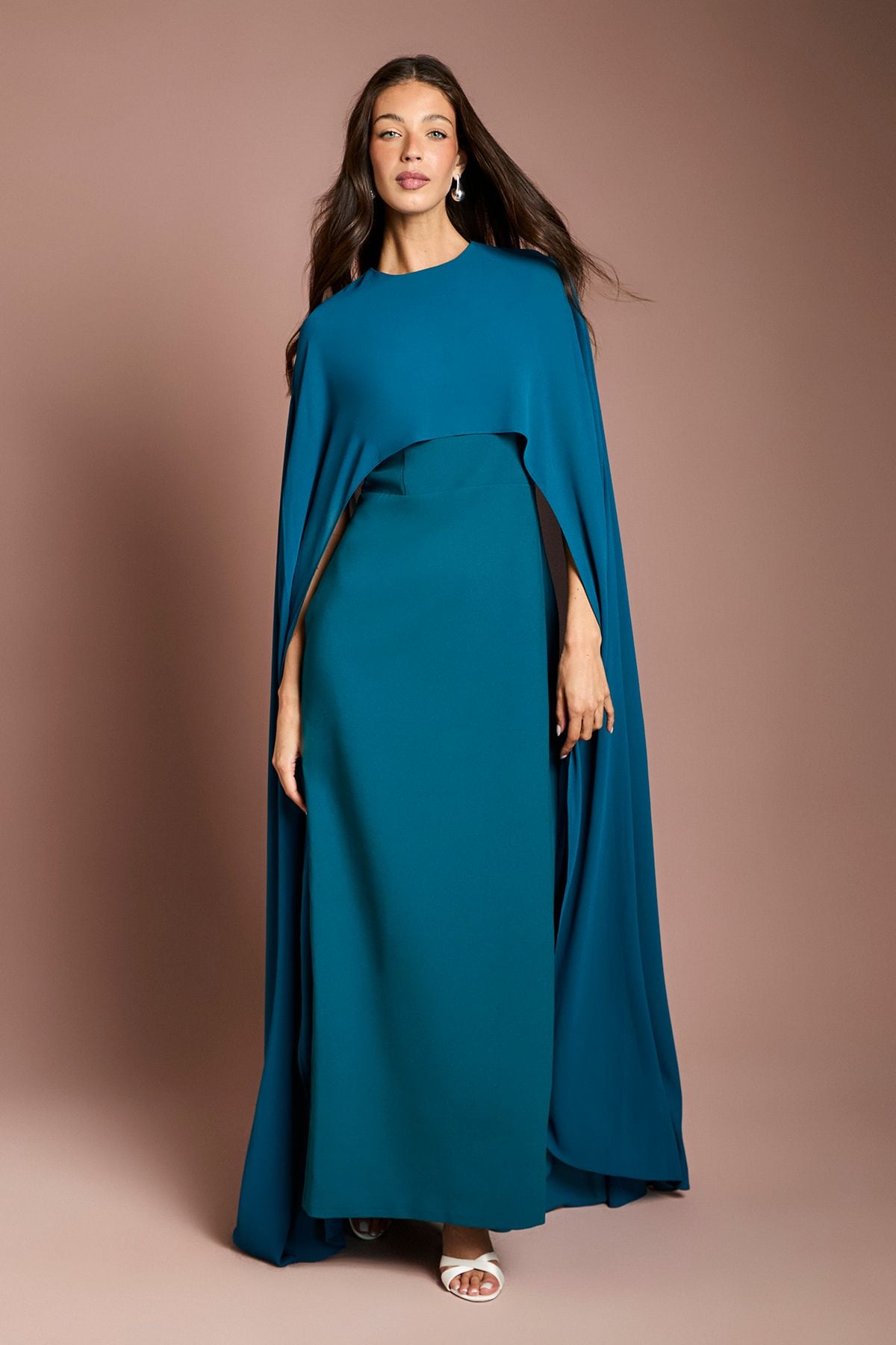 Coast Cape Sleeve Maxi Dress Teal image 1