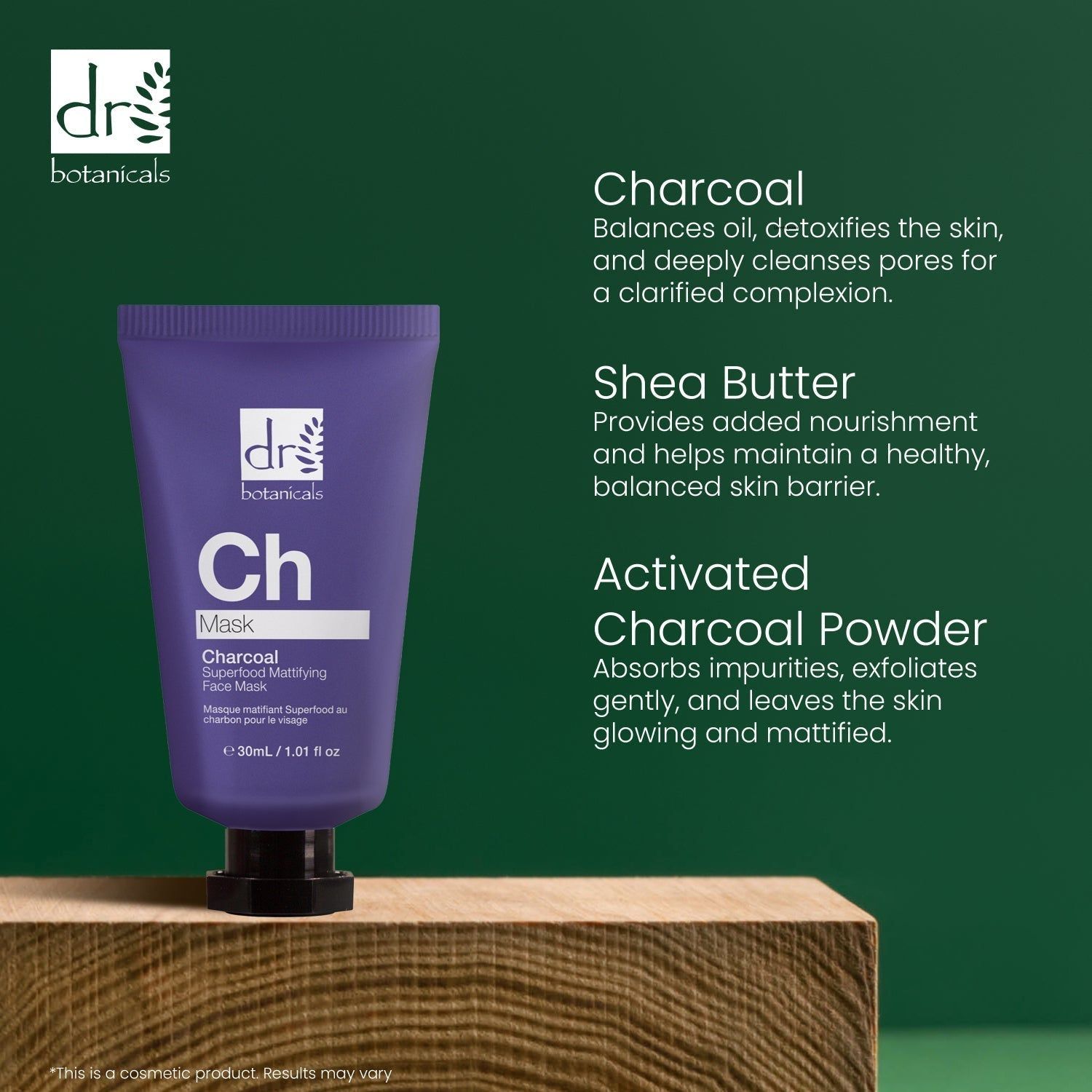 Dr. Botanicals Charcoal Superfood Mattifying Face Mask 30ml image 6