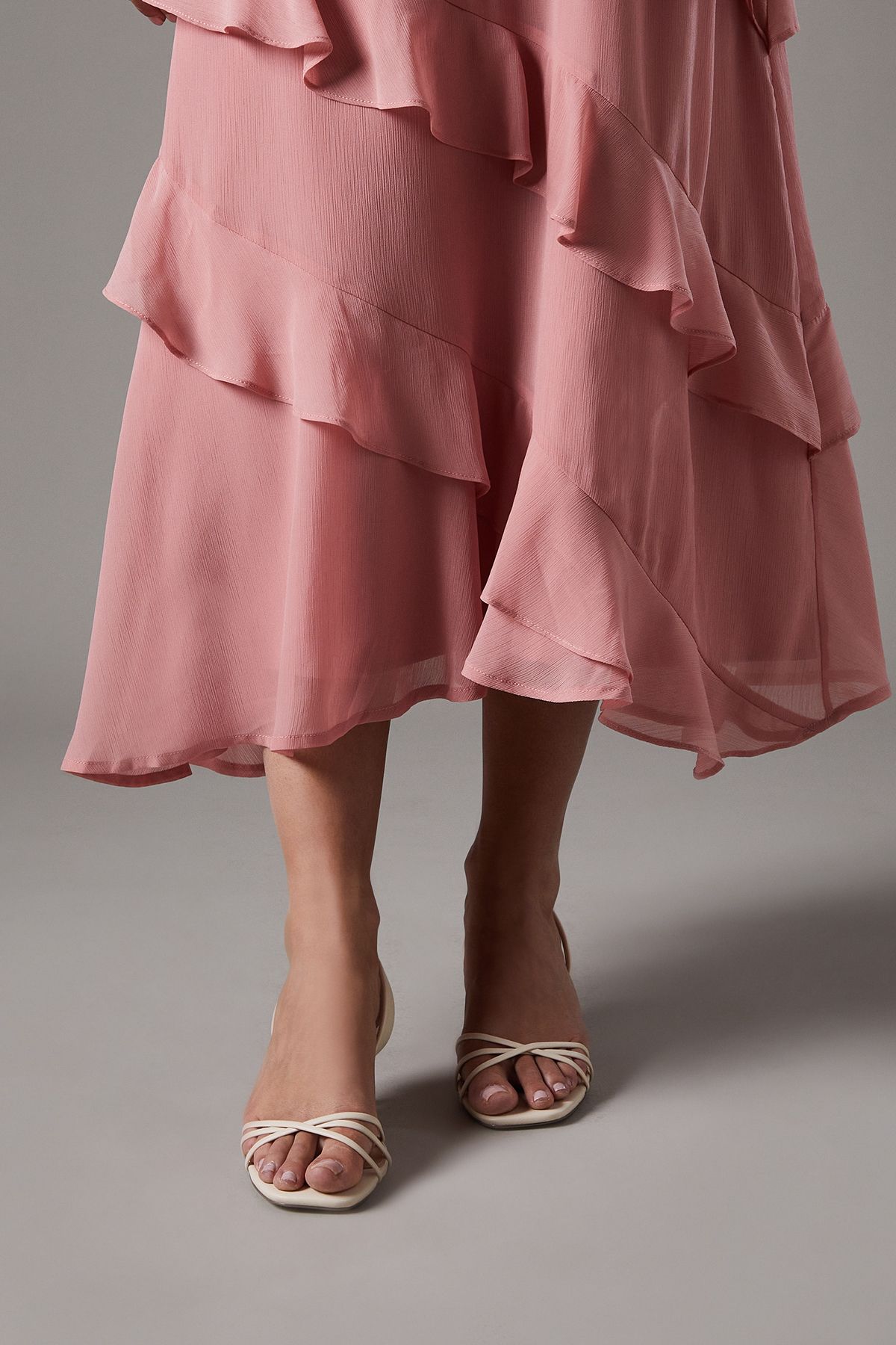 Coast Wide Fit Valina Faux Leather Slingback Cross Strap Kitten Heel Sandals Nude image 2