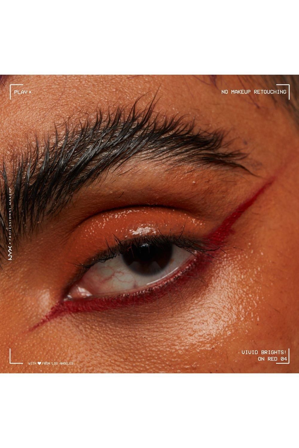 NYX Professional Makeup Vivid Brights Liquid Eyeliner On Red image 8