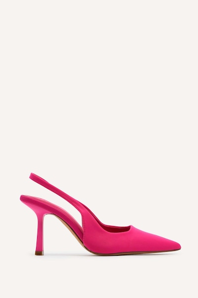Linzi Fling Hot Pink Lycra Sling Back Court Heel
