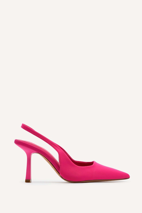 Linzi Fling Hot Pink Lycra Sling Back Court Heel