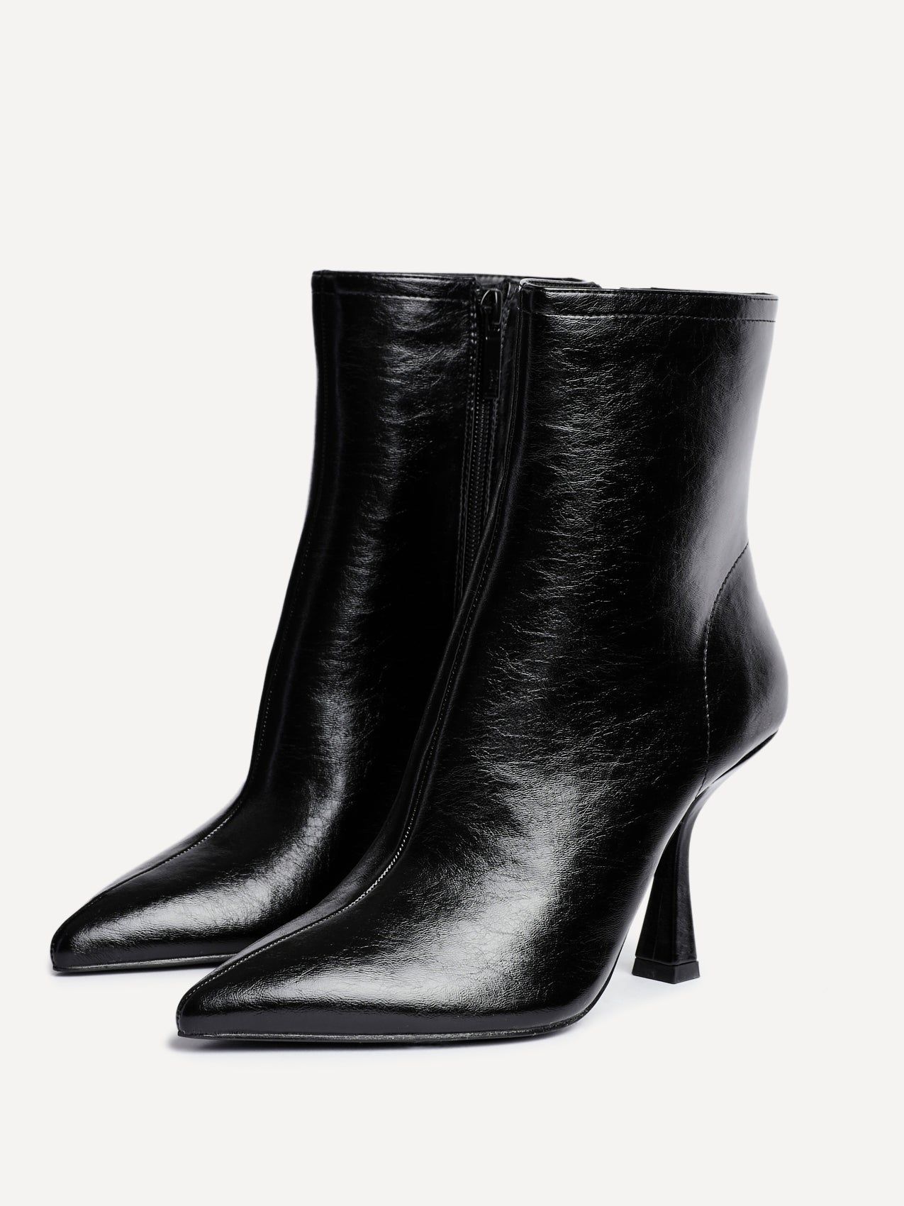 Linzi Jetta Black Faux Leather Heeled Boot image 4