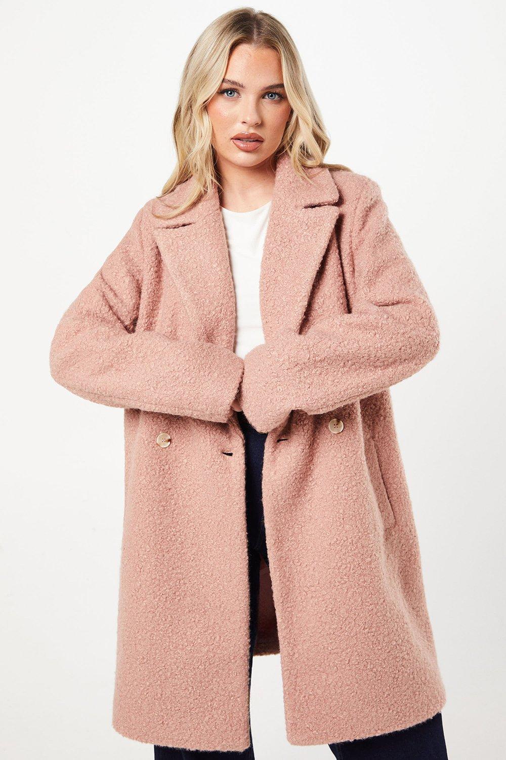 Dorothy Perkins Tall Teddy Boyfriend Coat Blush image 4