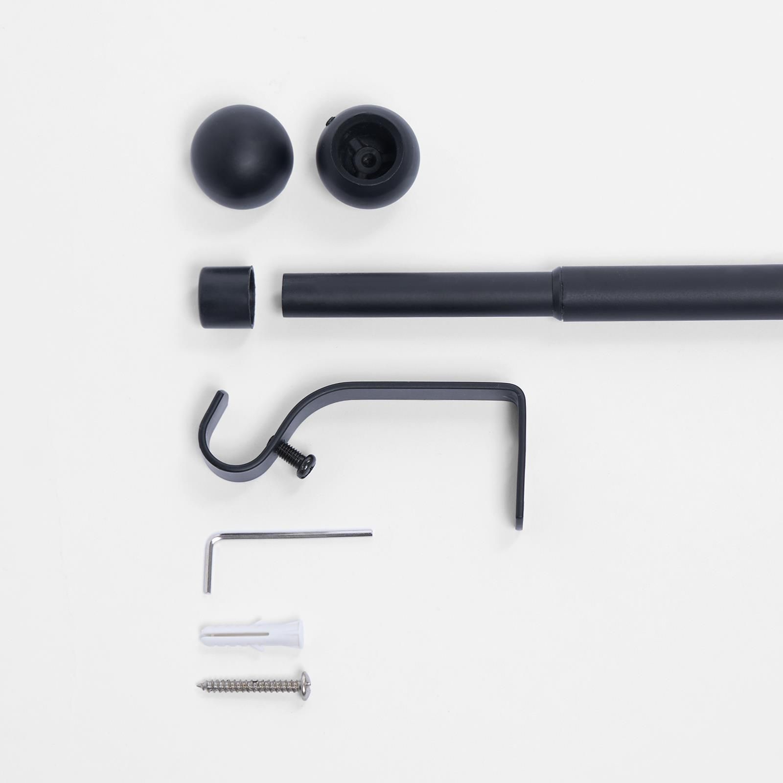 OHS Curtain Pole Extendable 16mm Metal Finnials Ball End Rings Rod Fittings image 4