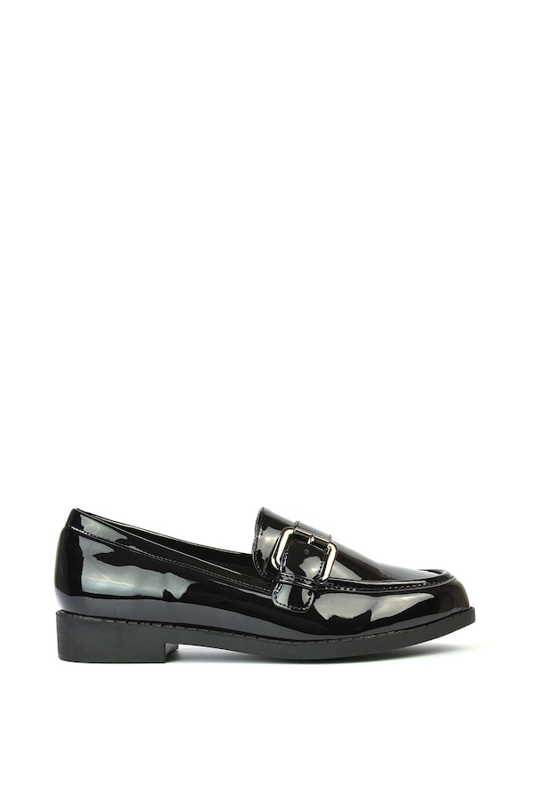 XY London 'Kali' Buckle Up School Shoes Loafers With Chunky Soles