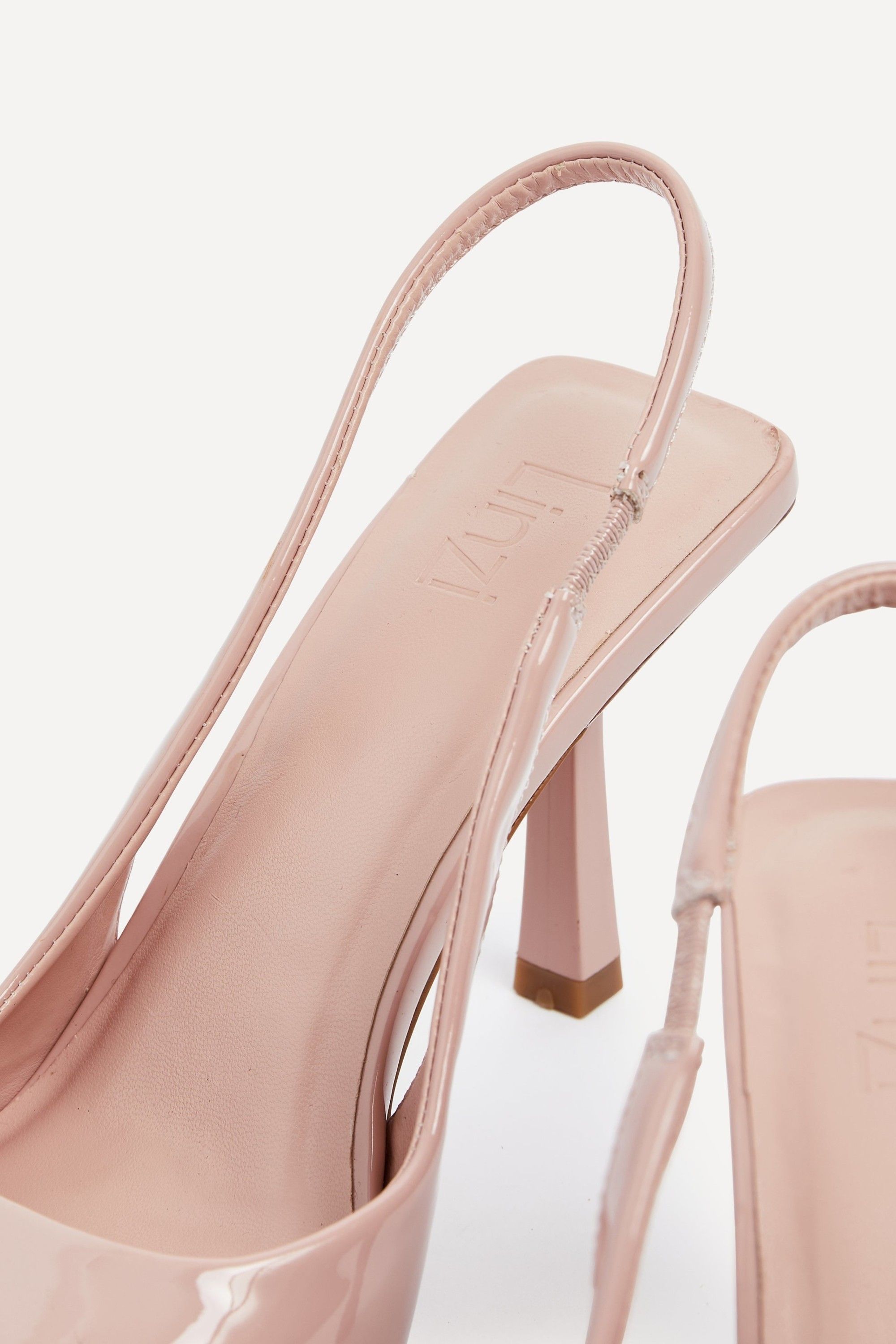 Linzi Fling Nude Faux Patent Sling Back Court Heel image 3