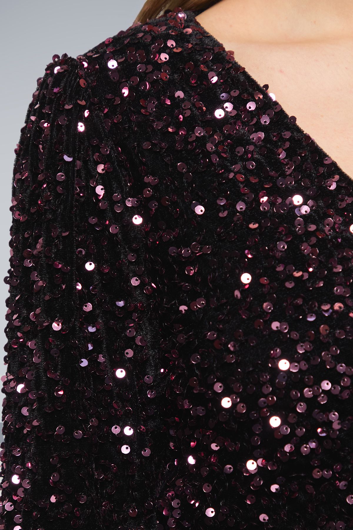 Dorothy Perkins Velvet Sequin Wrap Midi Dress Lilac image 5