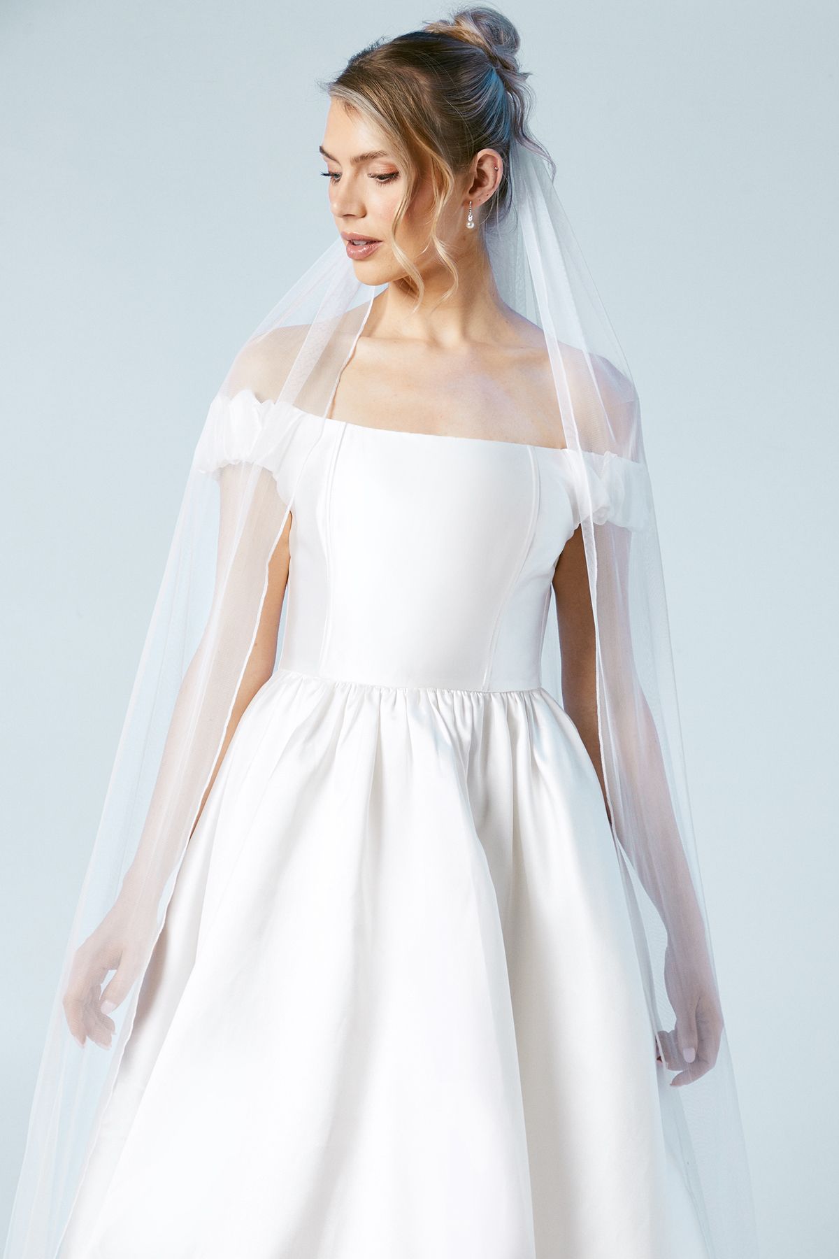 Coast High Low Hem Puffball Wedding Dress Ivory image 3