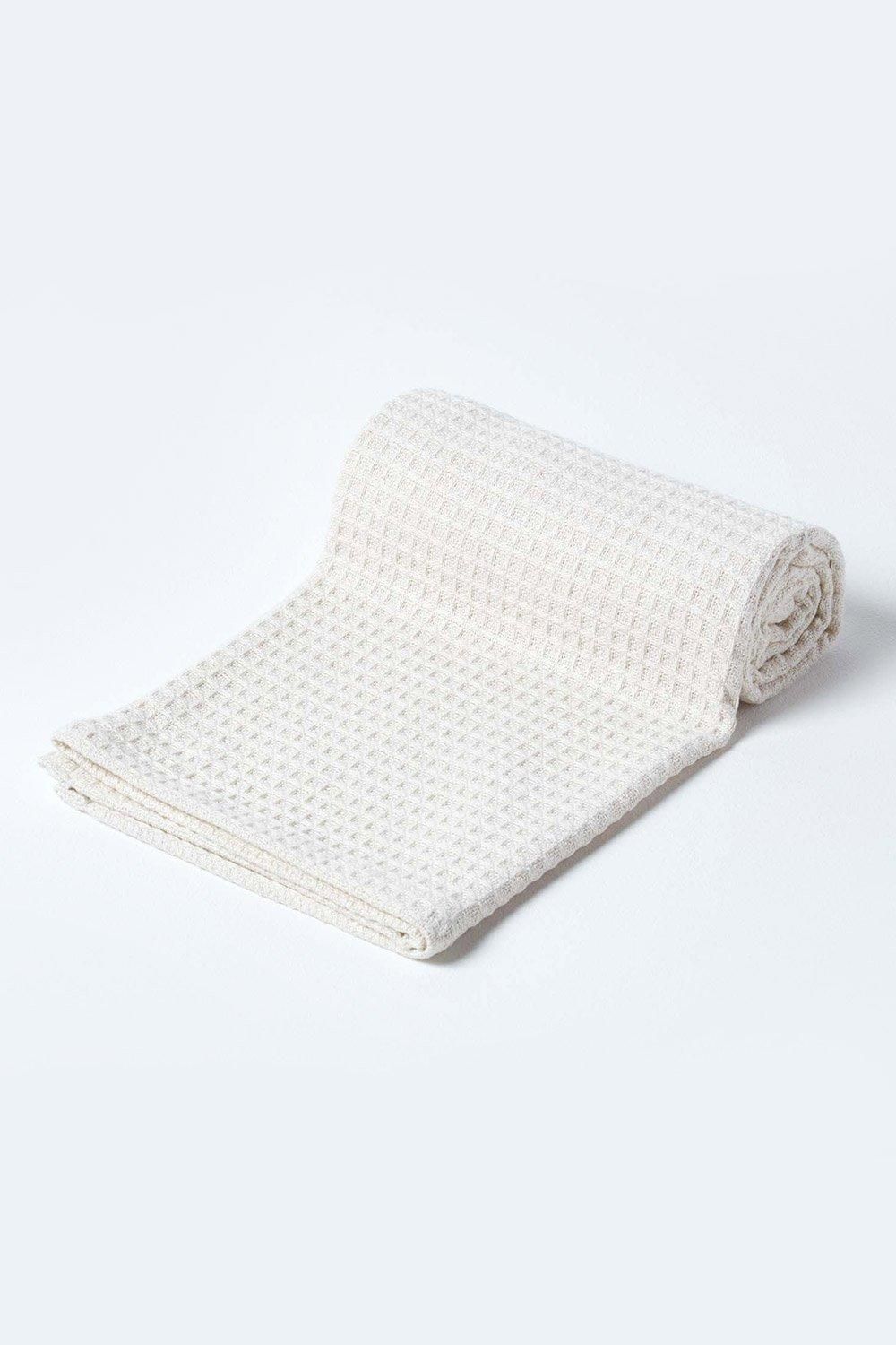 Homescapes Organic Cotton Waffle Baby Blanket image 2