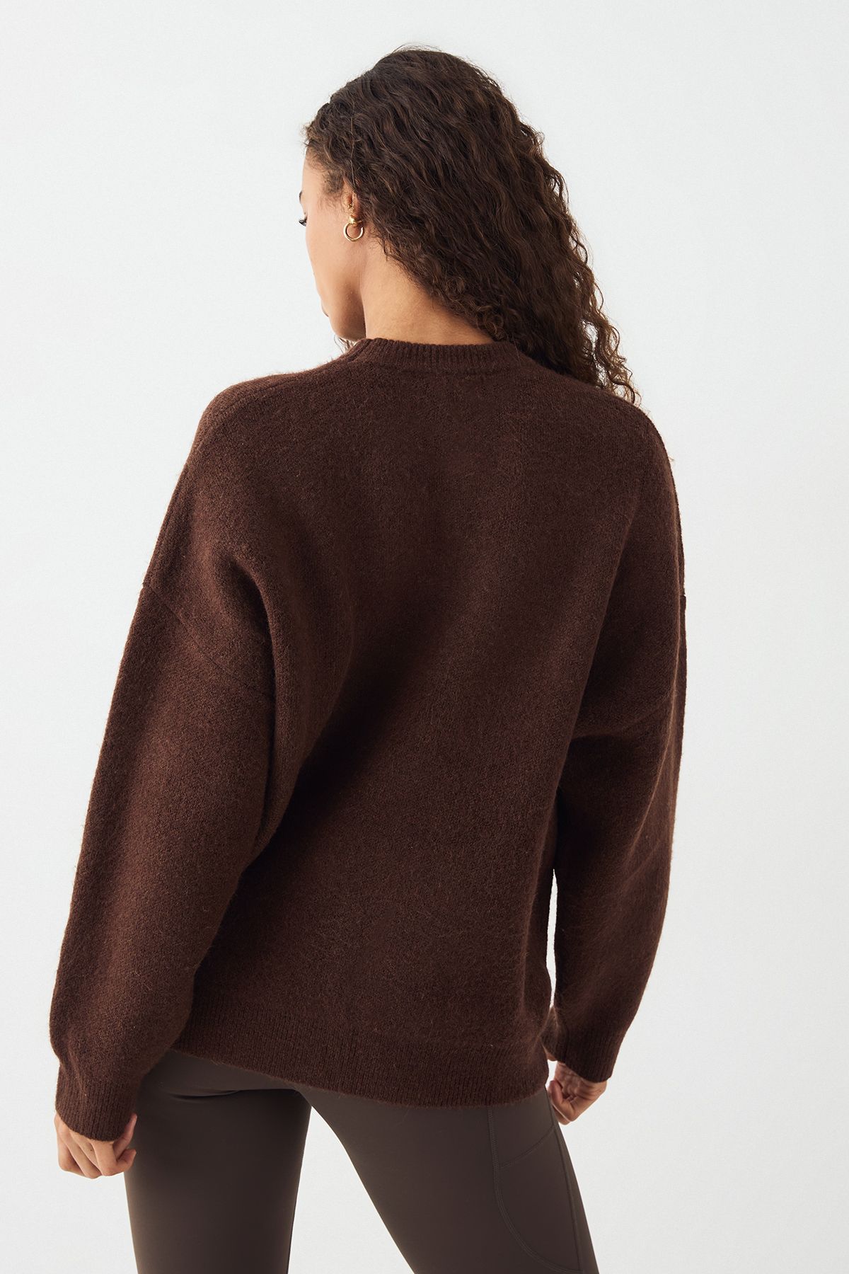 DSGN Studio DSGN Studio Knitted Oversized Crew Neck Jumper Chocolate image 2