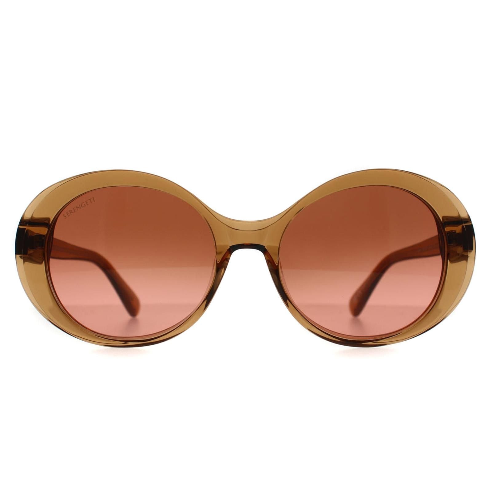 Serengeti Round Shiny Crystal Caramel Brown Mineral Drivers Gradient Photochromic Bacall image 1