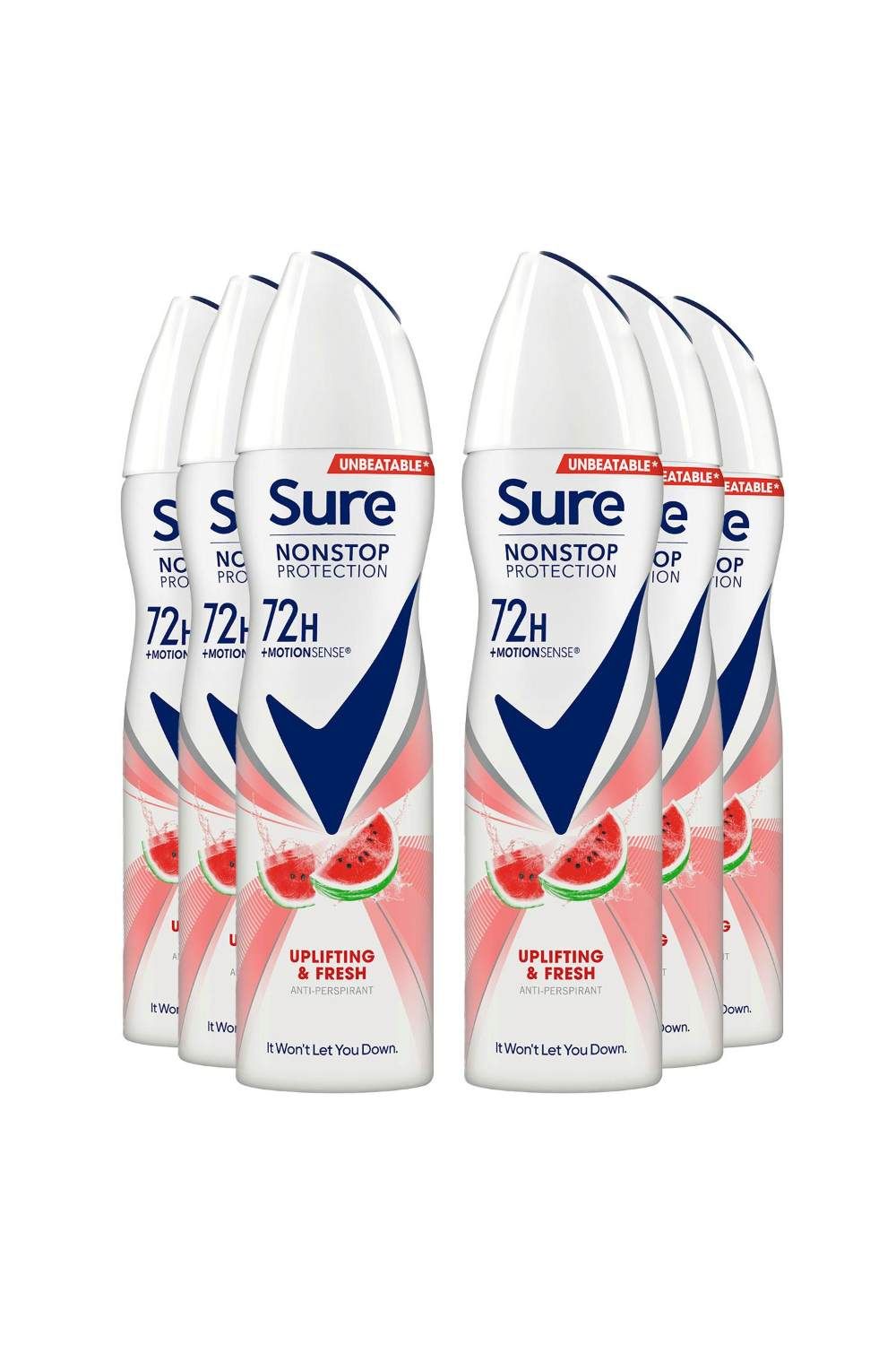 Sure Women 'Antiperspirant' 72H Protection Deo Uplifting & Fresh, 6x150ml image 1