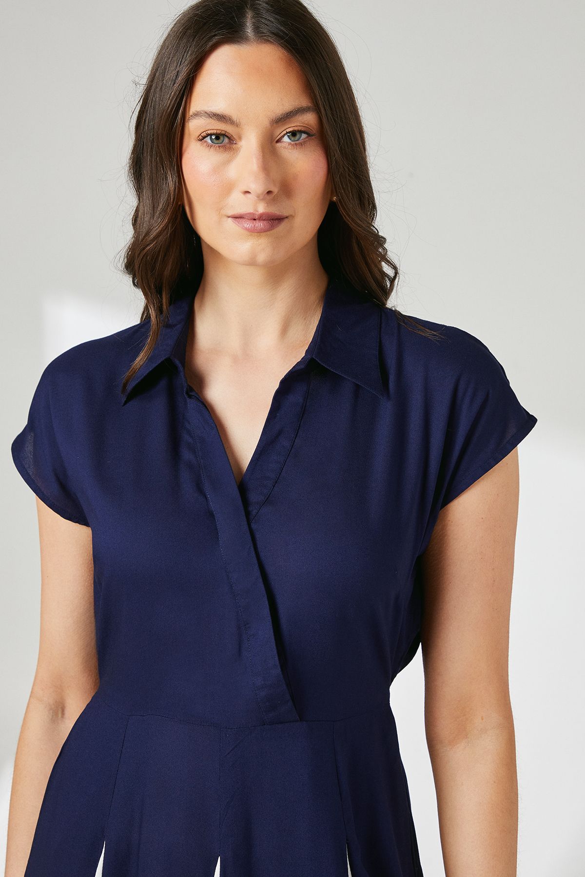 Principles Navy Contrast Detail Wrap Bodice Shirt Dress Navy image 4