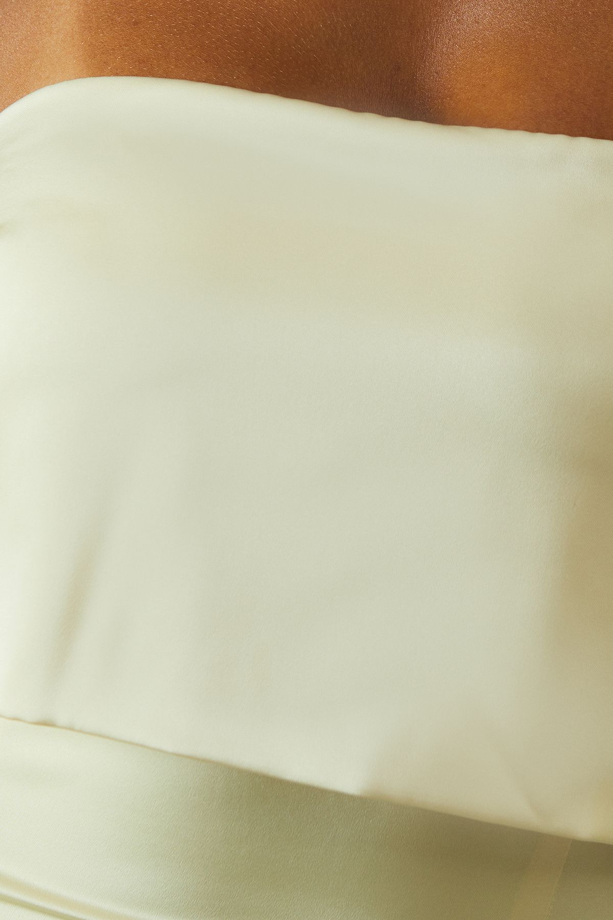 MissPap Premium Satin Bandeau Overlay Bridesmaid Dress Lemon image 5