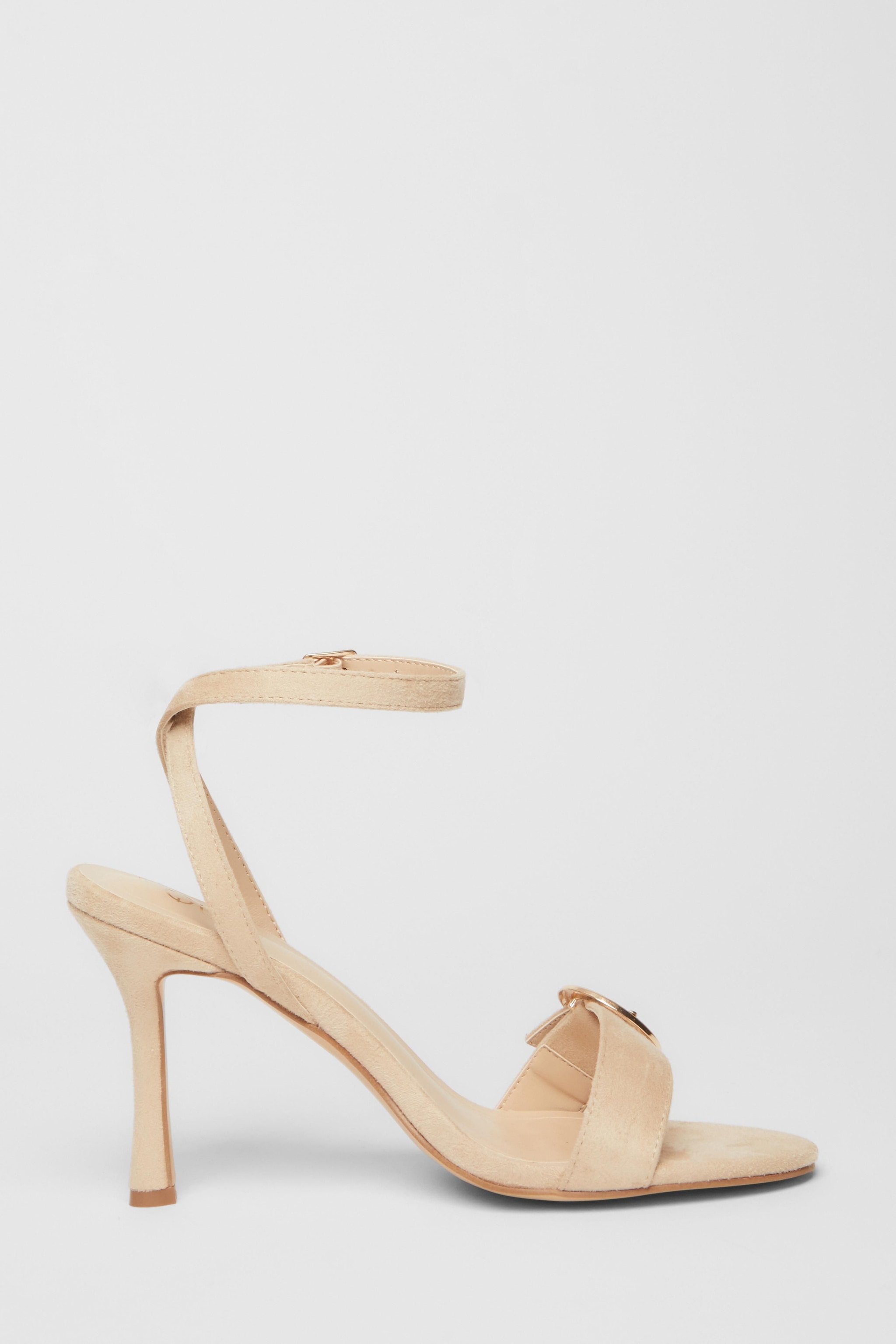 Quiz Nude Buckle Front Heels image 5