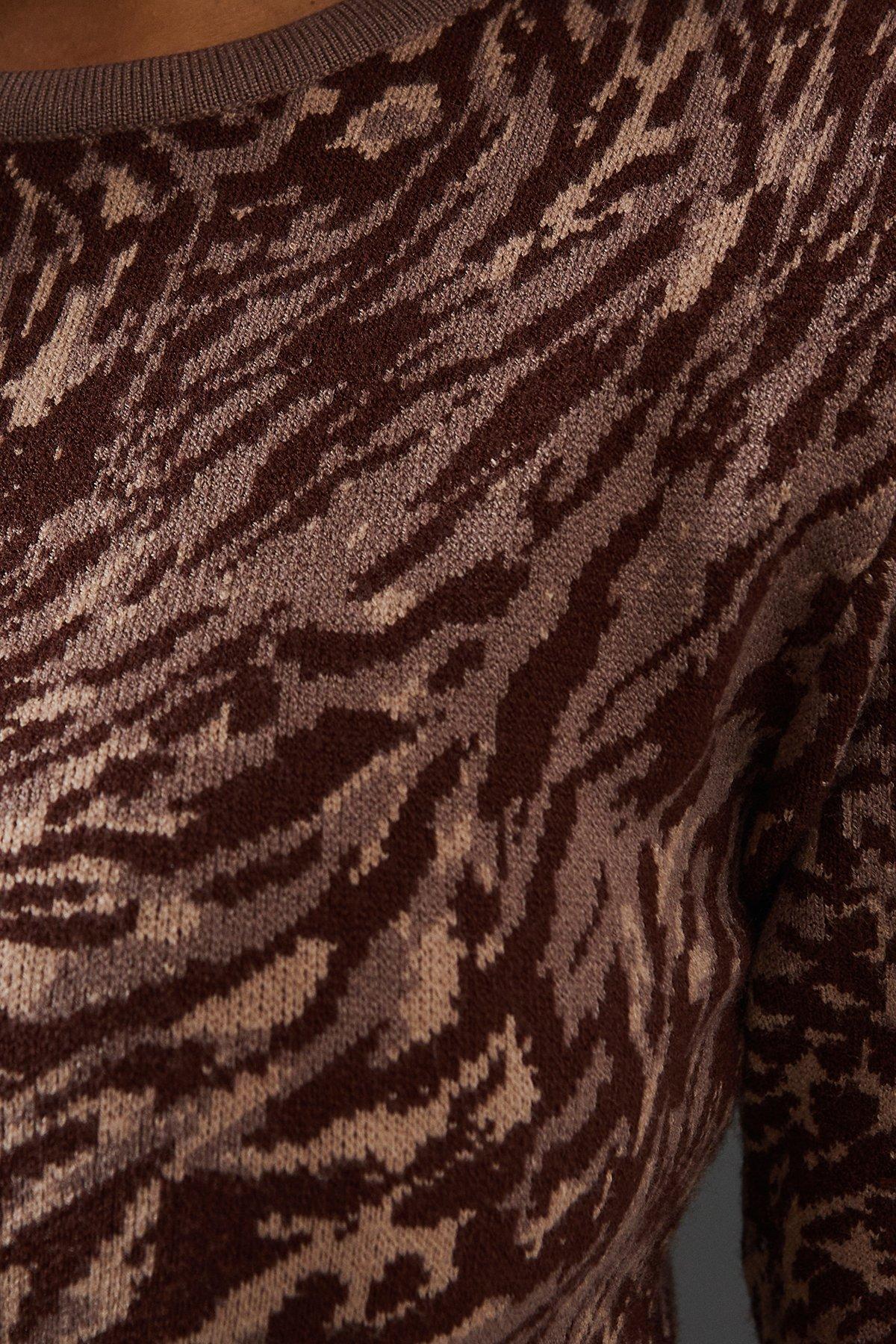 Warehouse Animal Jacquard Slouchy Knitted Midaxi Dress Animal image 5