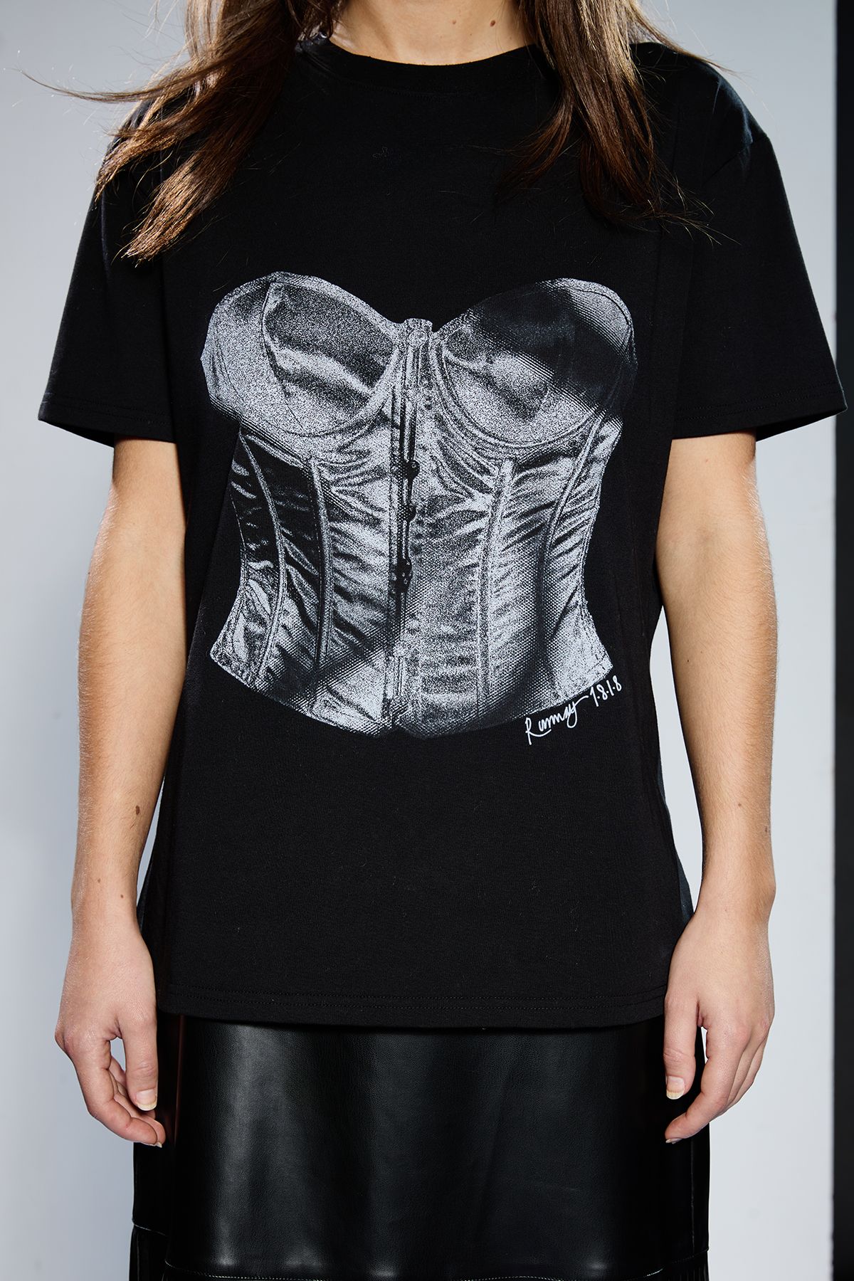 RUNWAY 1.8.1.8 Runway 1.8.18 Corset Tee Black image 4