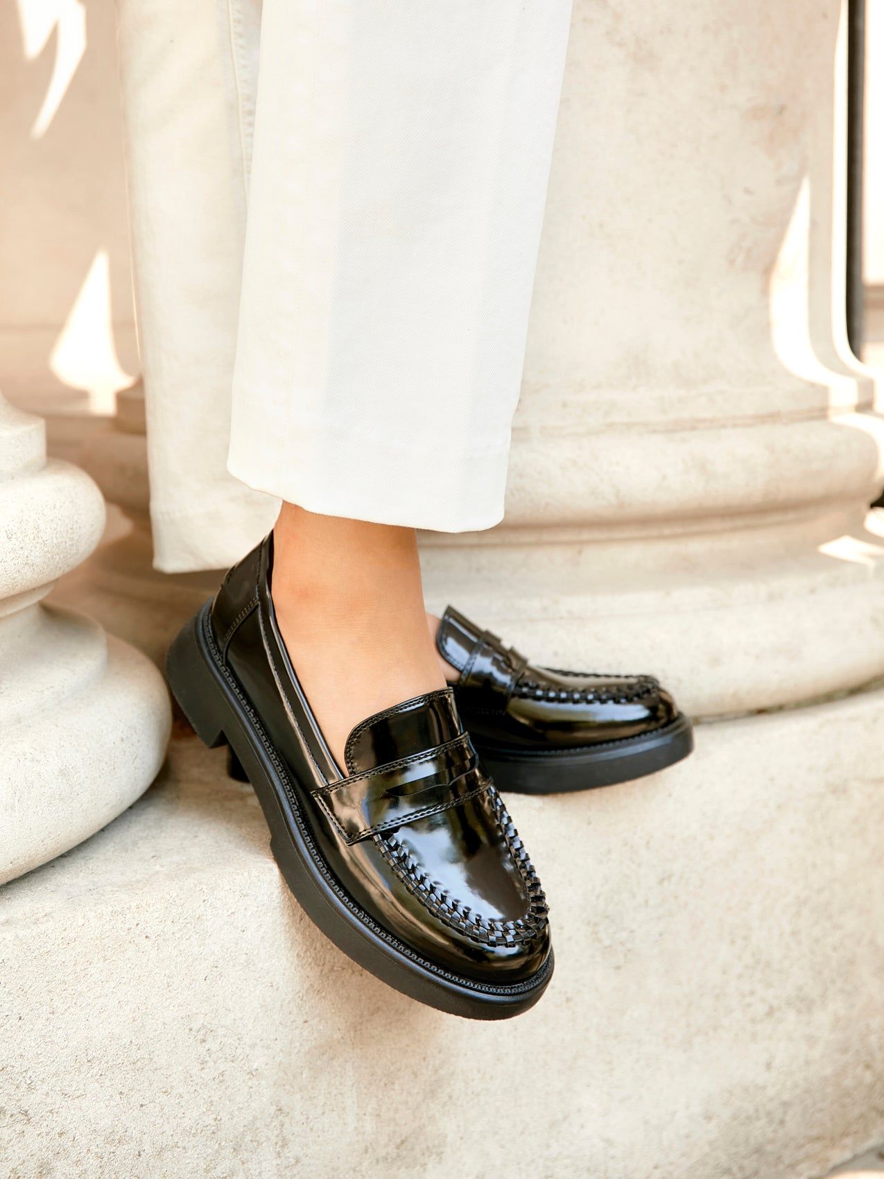 Linzi Direction Black Patent Chunky Loafer image 2