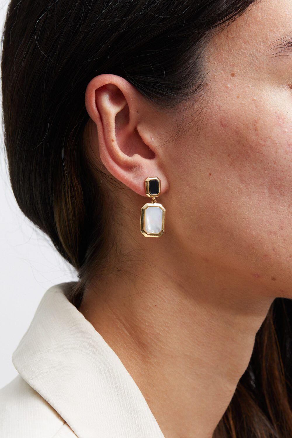 Jon Richard Gold Plated Monochrome Drop Earrings image 2