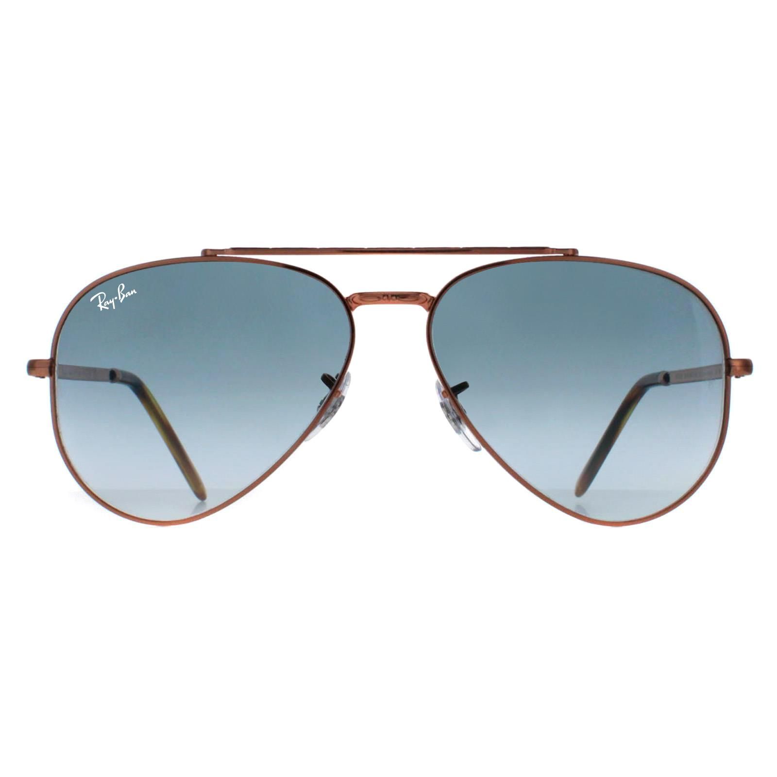 Ray-Ban Aviator Polished Rose Gold Blue Gradient RB3625 New Aviator