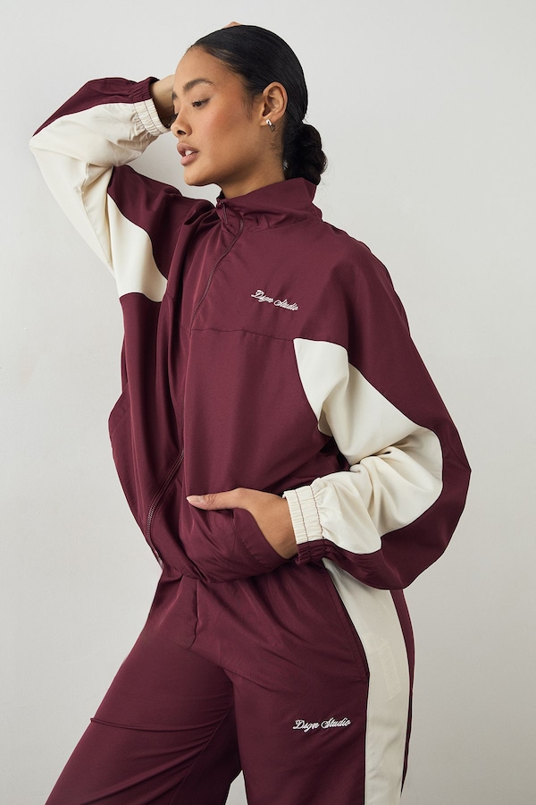 DSGN Studio DSGN Studio Woven Colour Block Jacket Burgundy