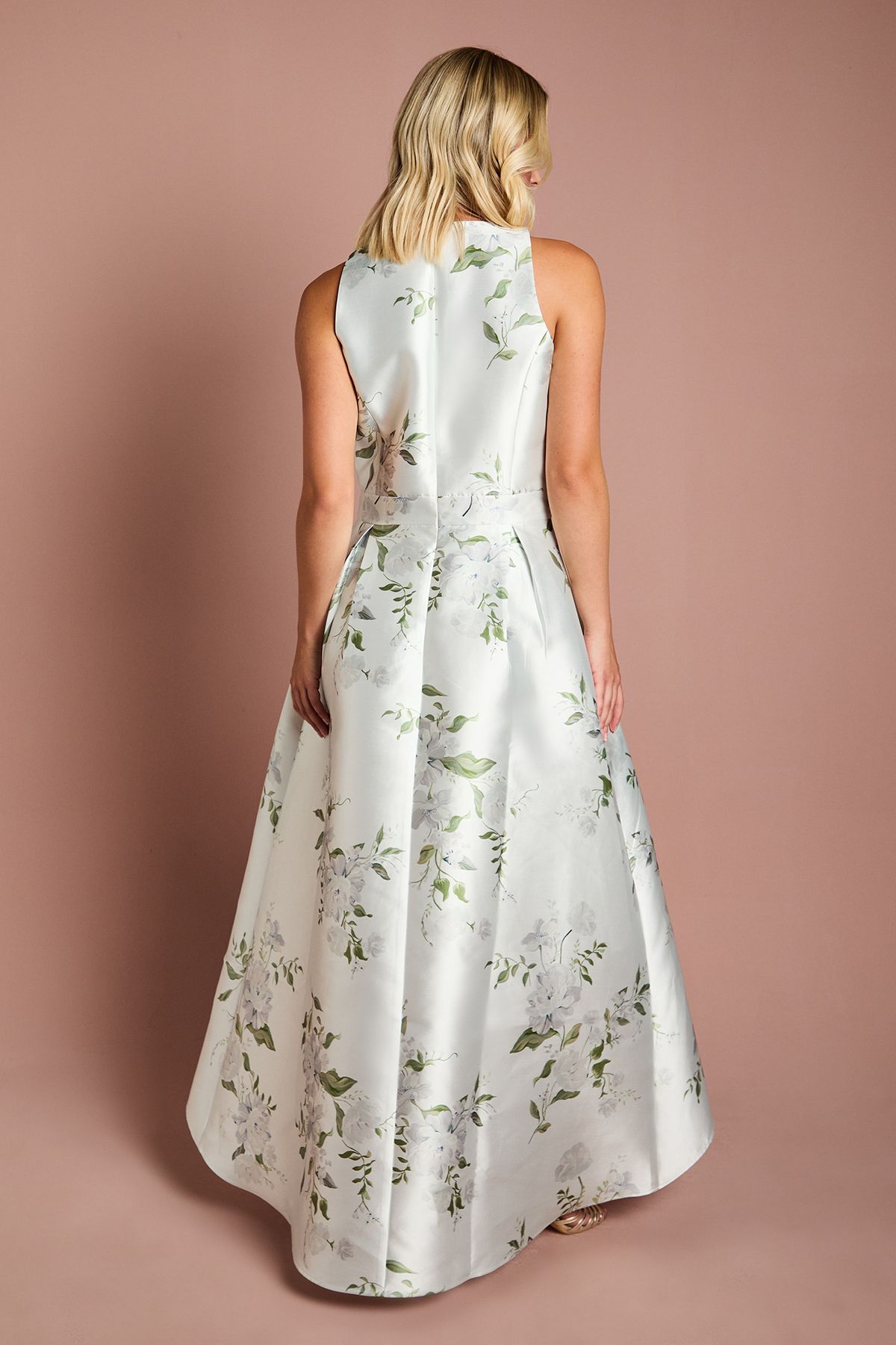 Coast Teen Coast Printed Twill Waterfall Bridesmaid Dress Sage image 3