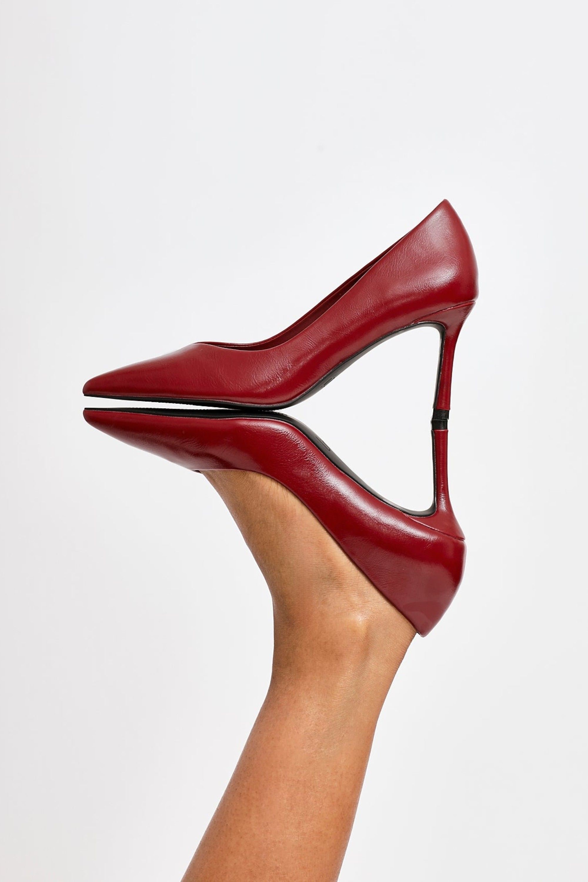 Linzi Classic Red Faux Leather Court Heels image 2