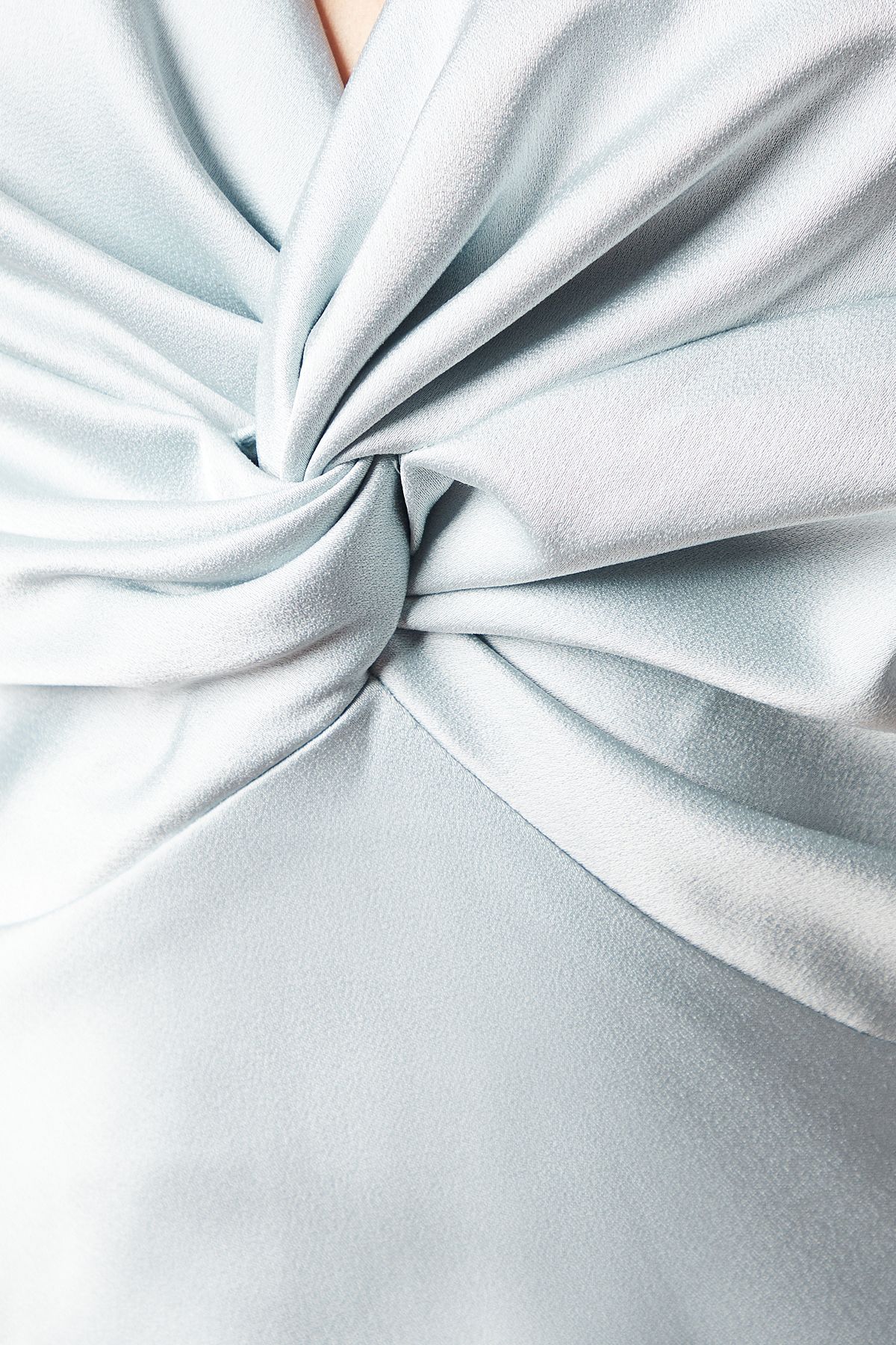 Oasis Oasis by Coast Satin Twist Front Angel Sleeve Midi Bridesmaid Dress Light Blue image 5