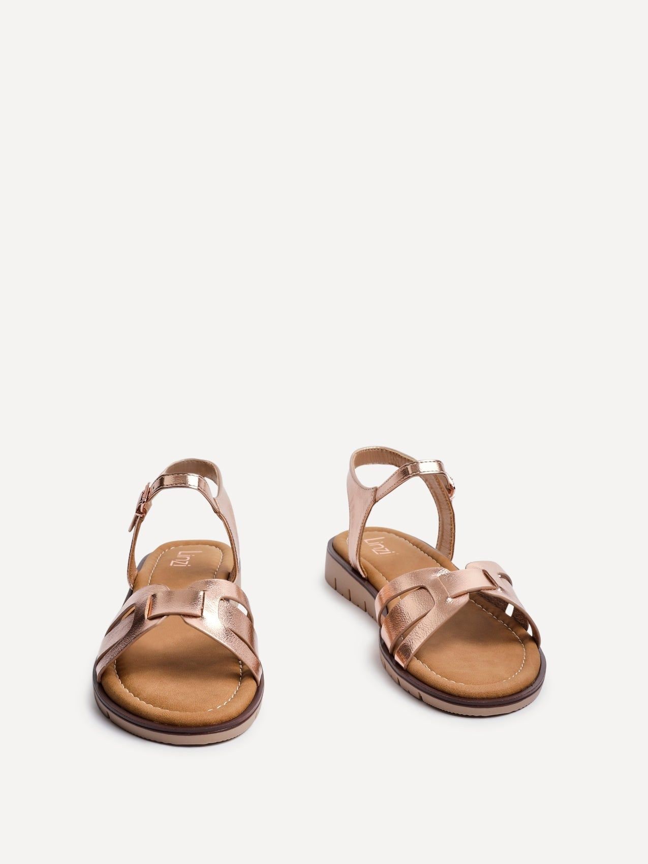 Linzi Isabel Rose Gold Faux Leather Two Part Sandal image 3