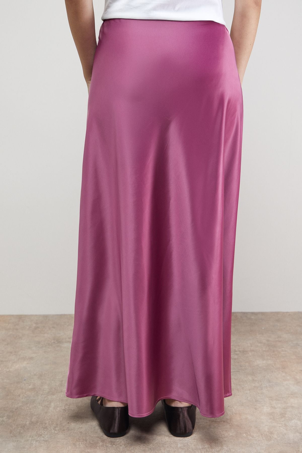 Oasis Bias Cut Satin Maxi Skirt Mauve image 3