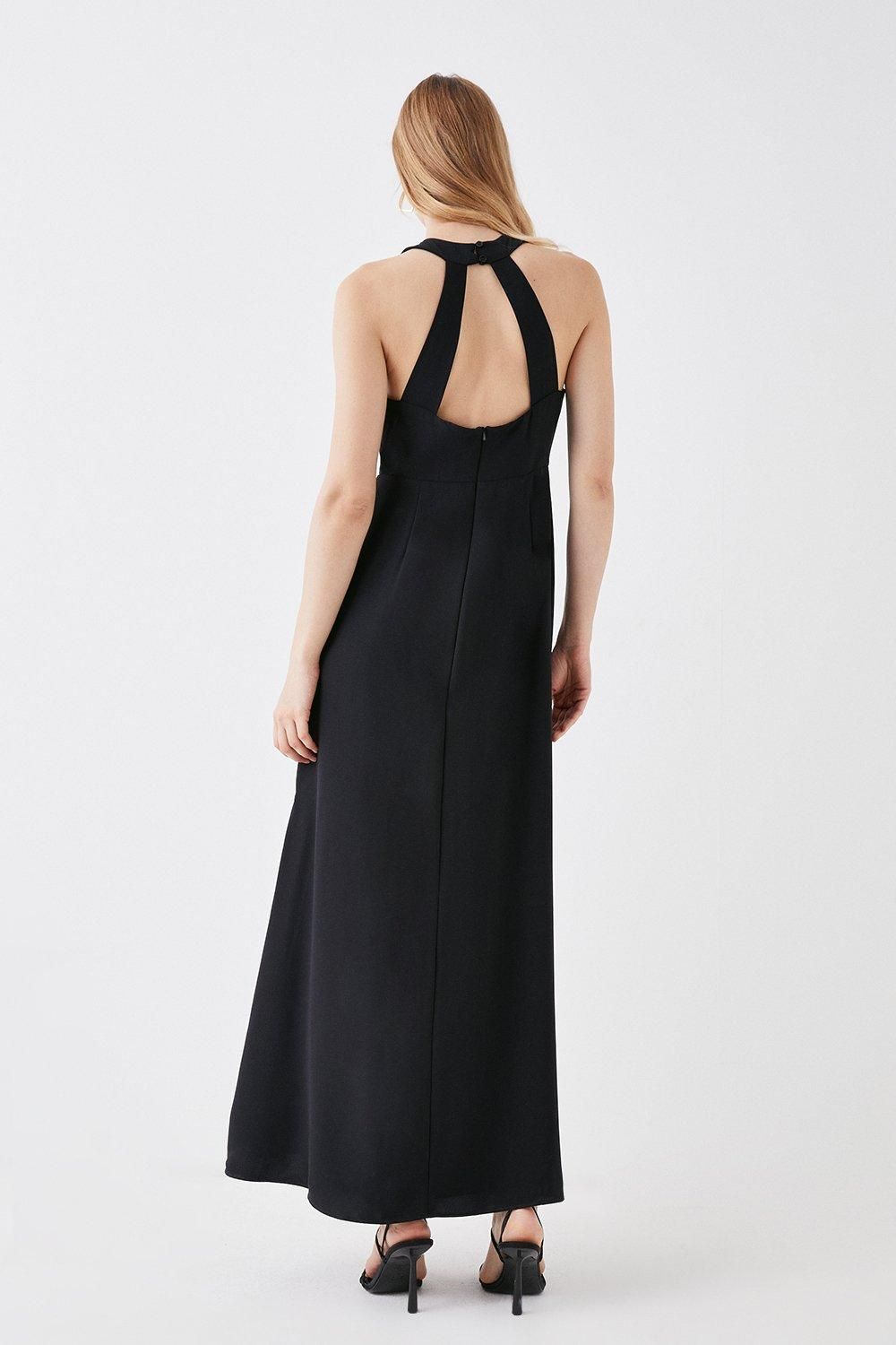 Coast Petite Twist Halterneck Maxi Dress Black image 4