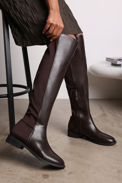 Where's That From 'Diem' Over Тhe Knee Pull On Boots with Low Heel