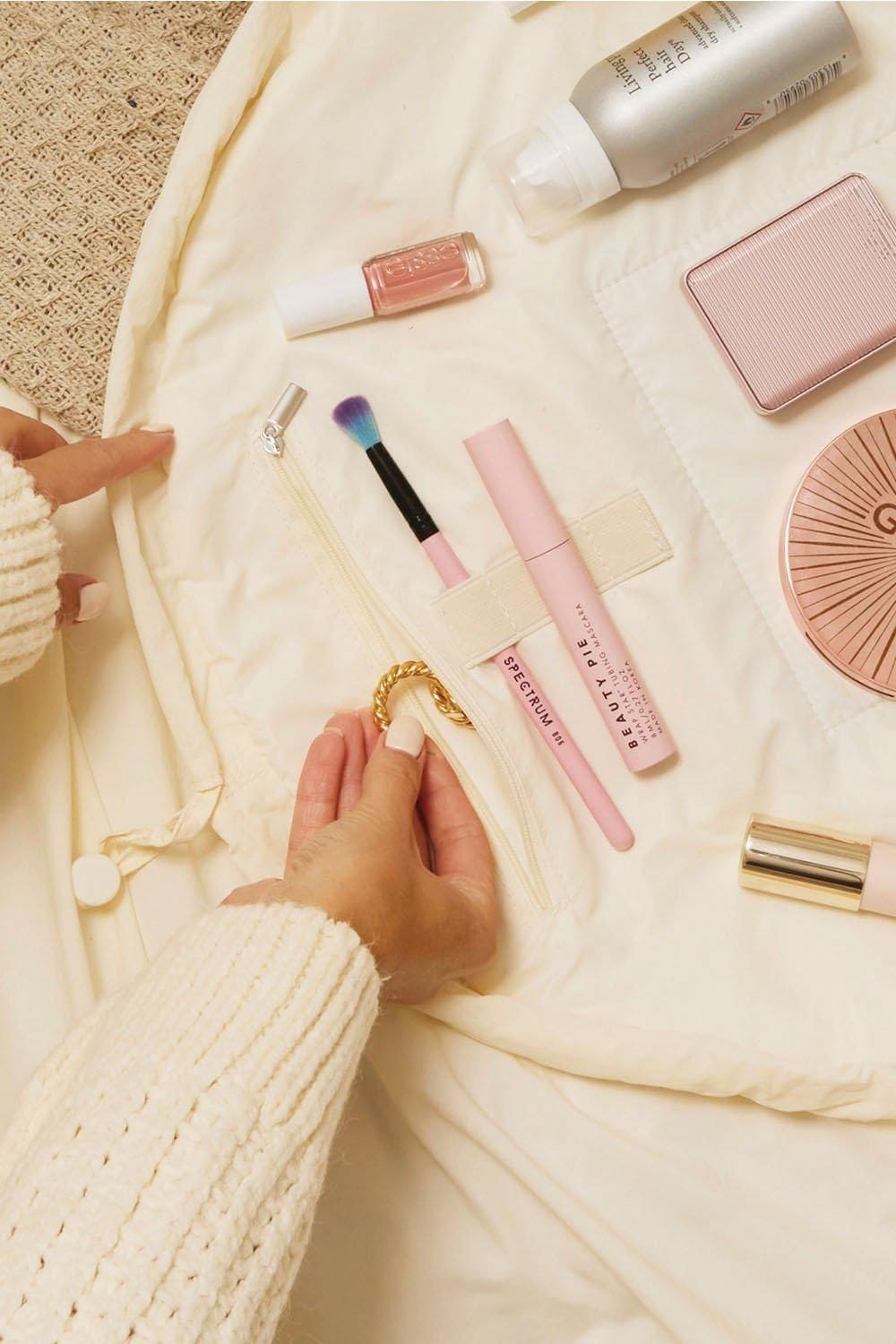 The Flat Lay Co Drawstring Makeup Bag in Vanilla Parachute Multi image 6