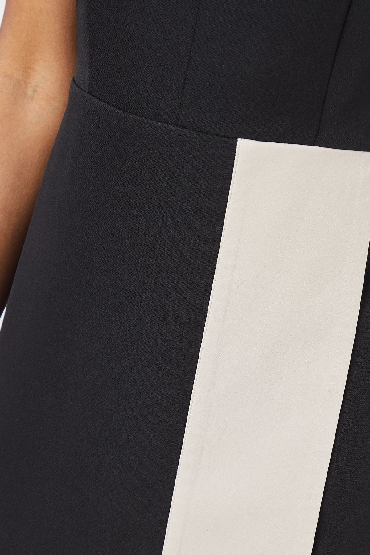 Principles Black Contrast Detail Crepe Column Dress Black image 5