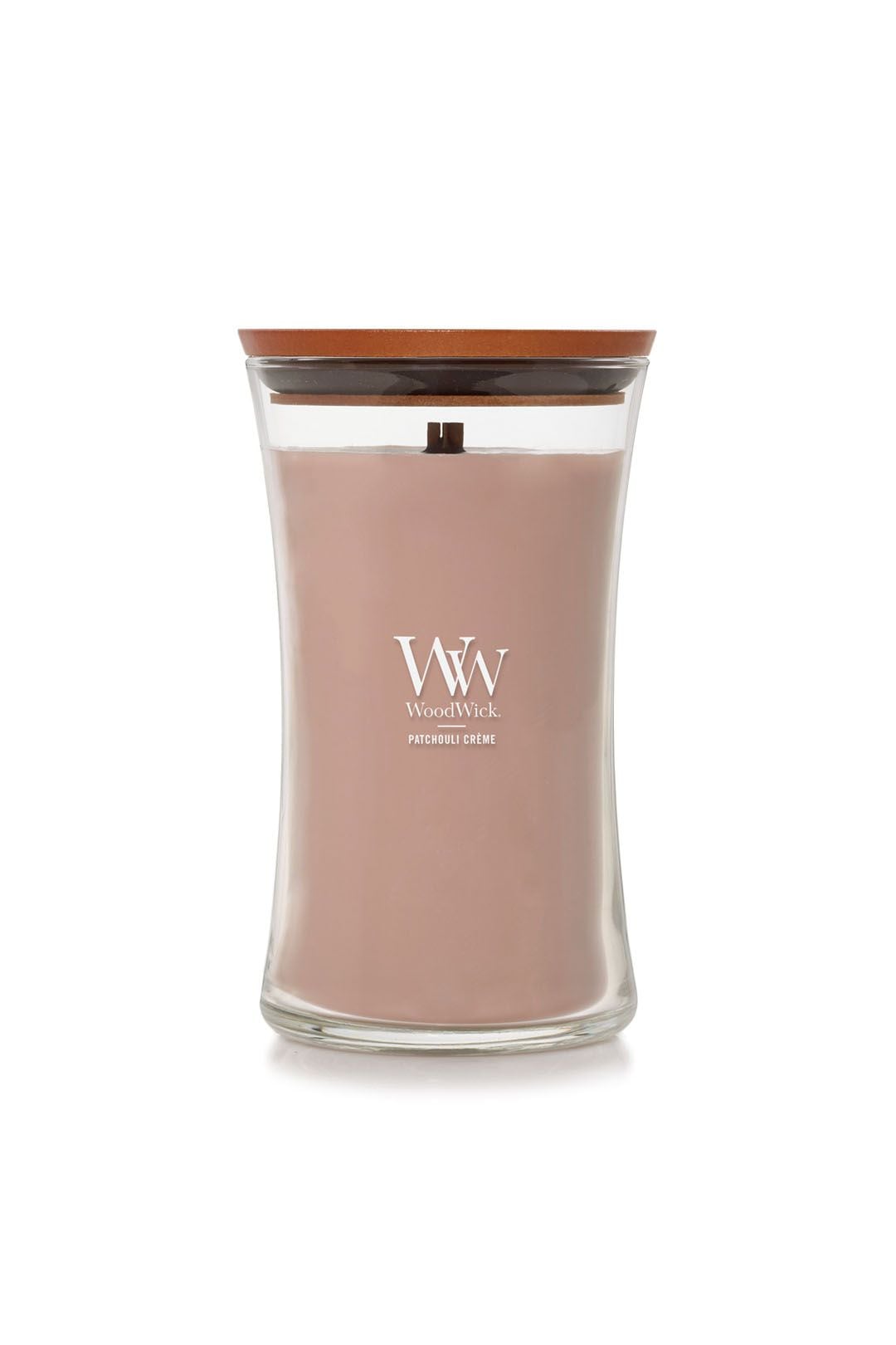 Woodwick Large Hourglass Patchouli Creme Multi image 1