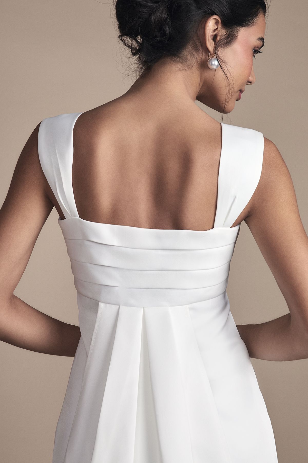 Coast Satin and Ponte Column Wedding Dress Ivory image 4