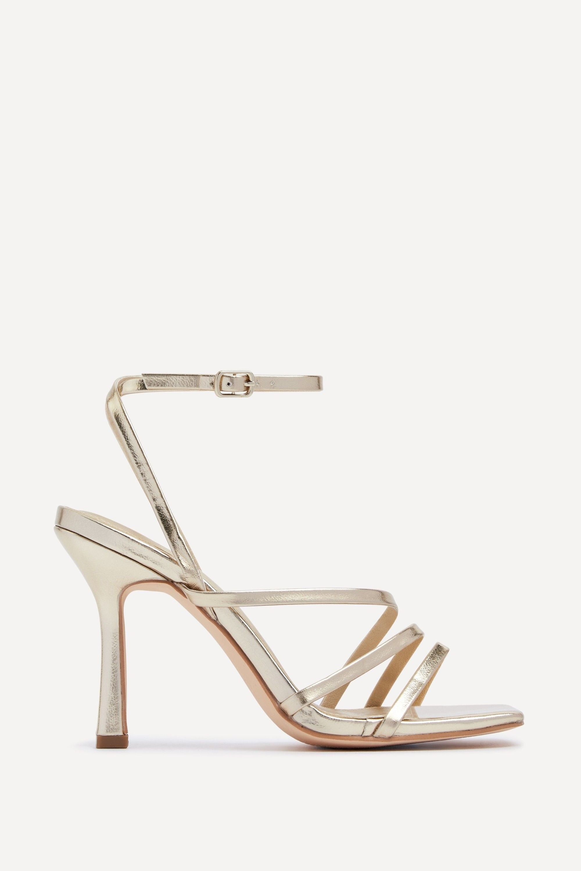 Linzi Scarlett Gold Faux Leather Strappy Heels image 1